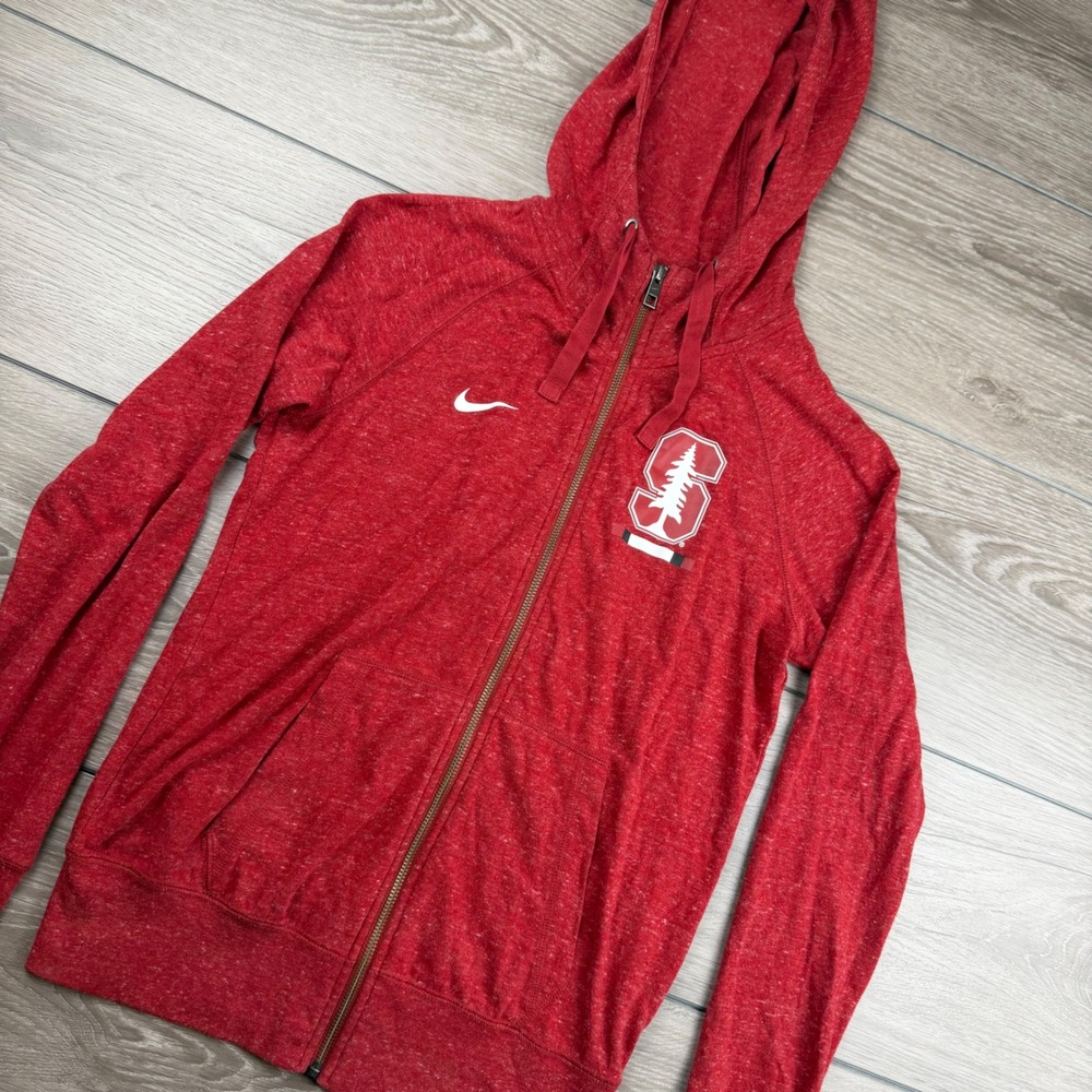 Nike Womens Hoodie Stanford Cardinal Full Zip Heathered Red Small